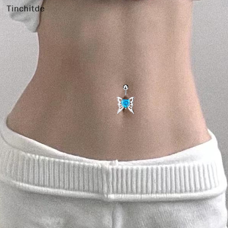[Tinchitde] จิวสะดือ สเตนเลส จี้รูปหัวใจ ประดับเพทาย เครื่องประดับแฟชั่น สําหรับผู้หญิง [Preferred]