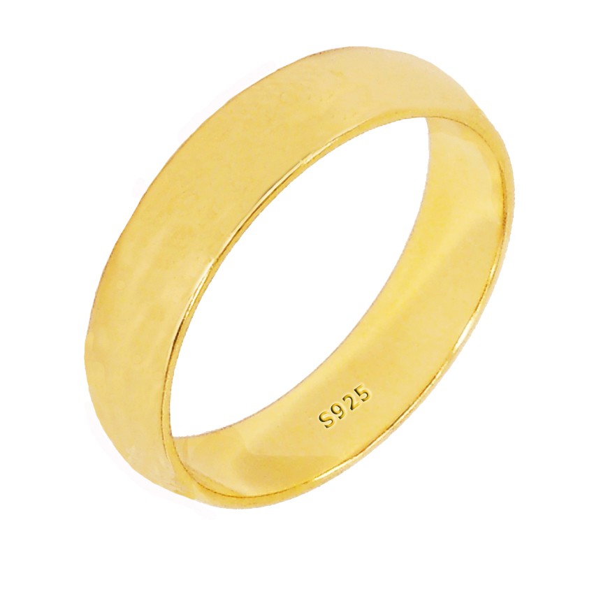 Tips Gallery แหวน Classic  เงินแท้ 925 หุ้ม ทองคำแท้ 24K รุ่น Classic Eternity Timeless ring Design TRS063