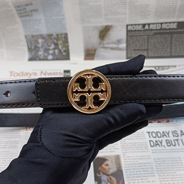 Toryburch เข็มขัดหนัง หัวเข็มขัดโลหะ โลโก้ T คู่ 2.5 ซม. สําหรับผู้หญิง