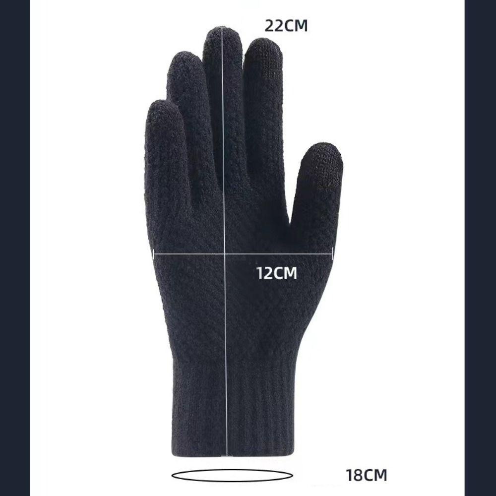 Trendyzone ถุงมือผ้าถัก กันลม ให้ความอบอุ่น สีพื้น สไตล์เกาหลี สําหรับผู้ชาย
