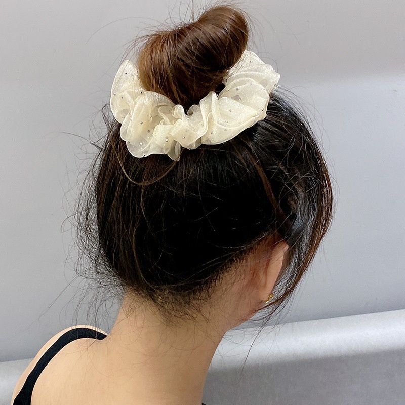 Tulle ยางรัดผมหางม้า ประดับเพชรเทียม