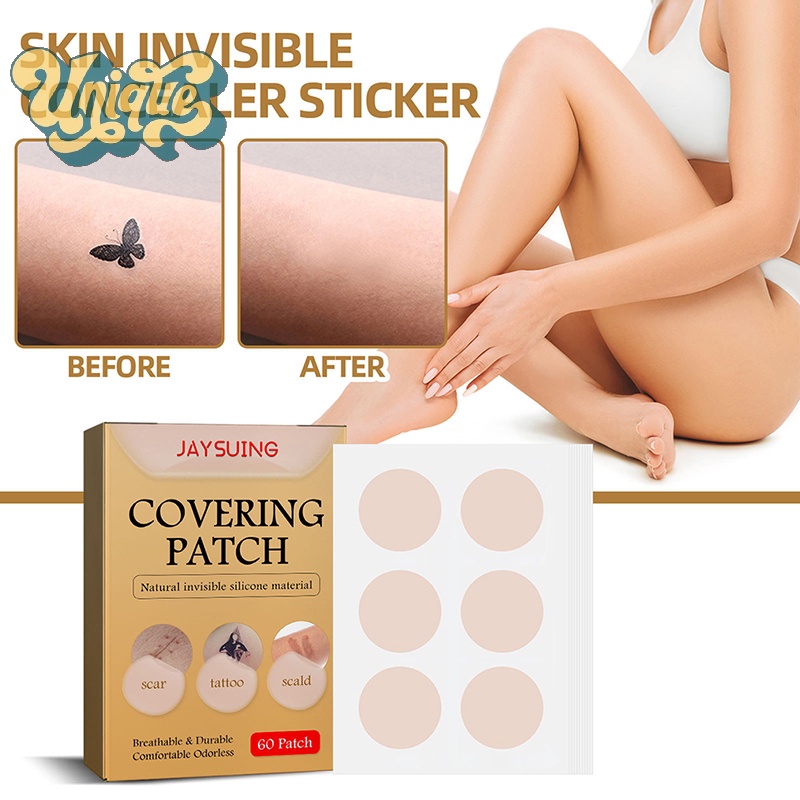 (Unique) ใหม่ สติกเกอร์เทปคอนซีลเลอร์ ปกปิดรอยแผลเป็น รอยสัก กันน้ํา 60 ชิ้น