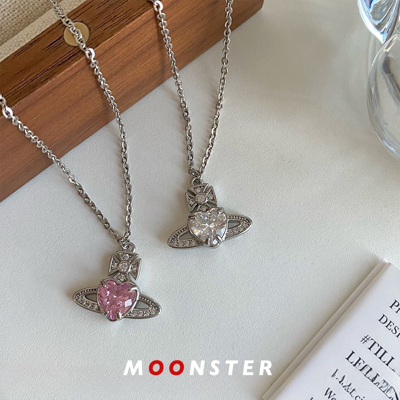 Vivienne westwood Saturn สร้อยคอ จี้เพชร สําหรับผู้หญิง