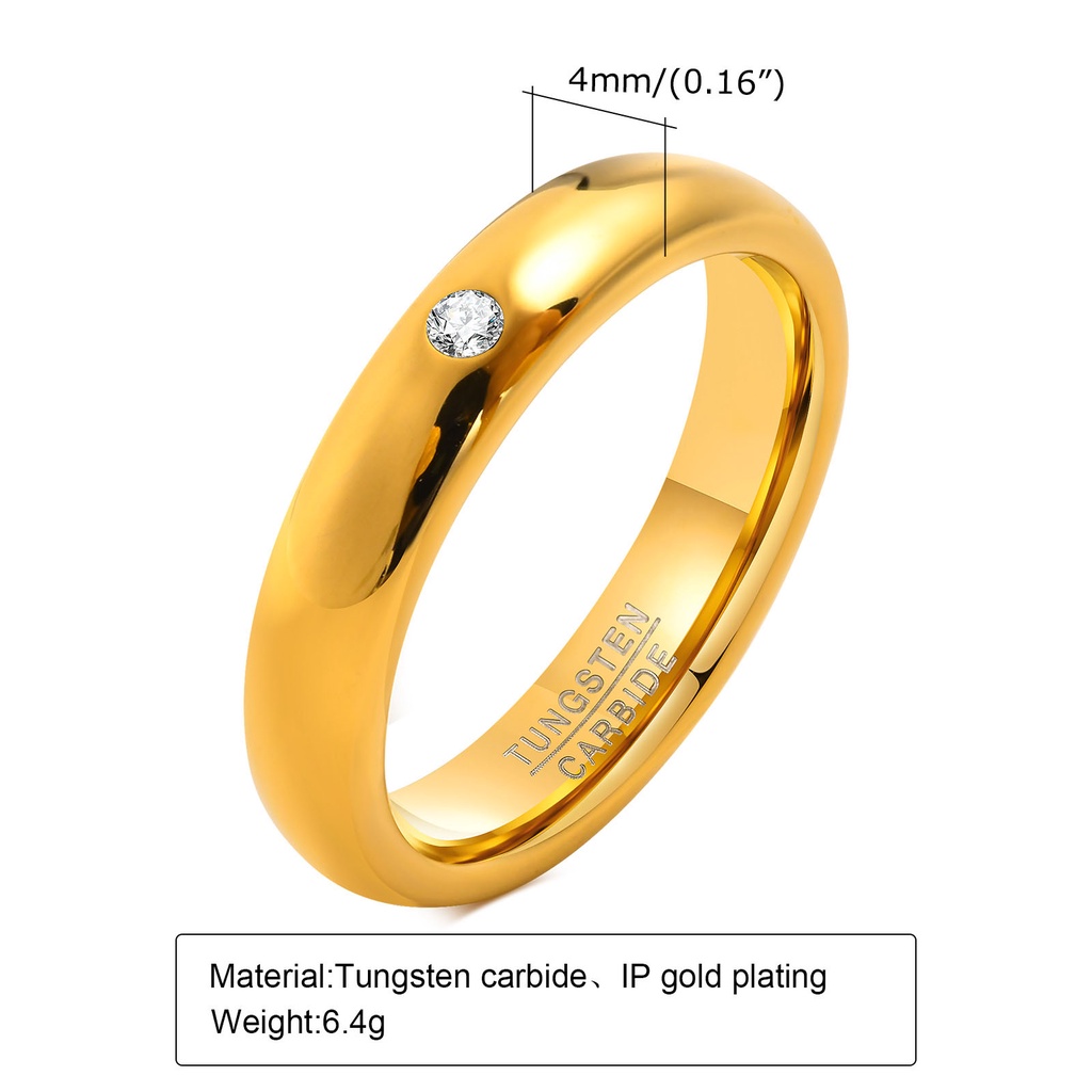 Vnox ชุดเครื่องประดับ แหวนทังสเตน ประดับเพทาย สีทอง สีขาว สําหรับผู้หญิง