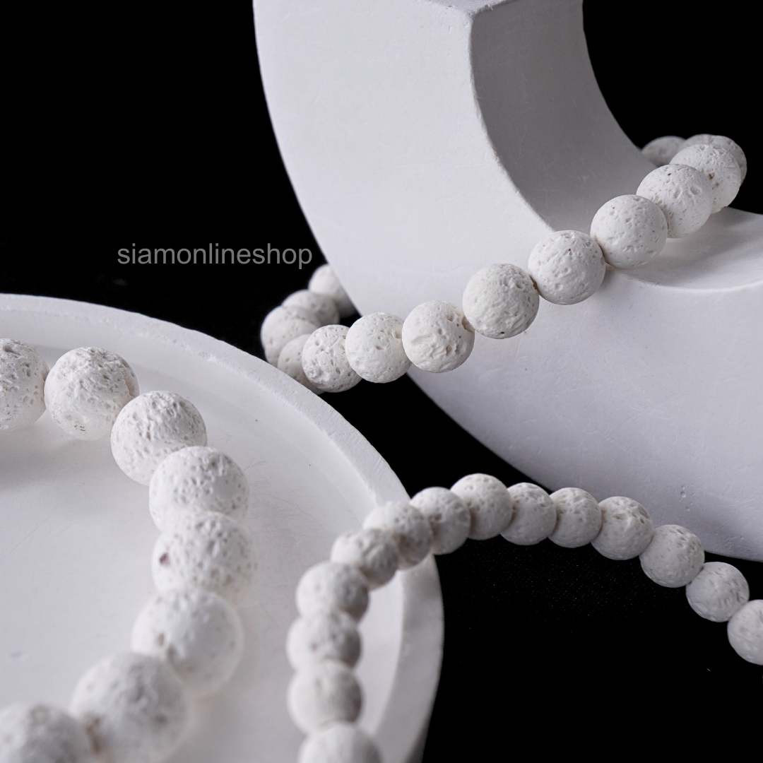 WHITE LAVA STONE หินลาวา หินภูเขาไฟ สีขาว (เลือกขนาดเม็ดหินได้) หินแท้ by siamonlineshop