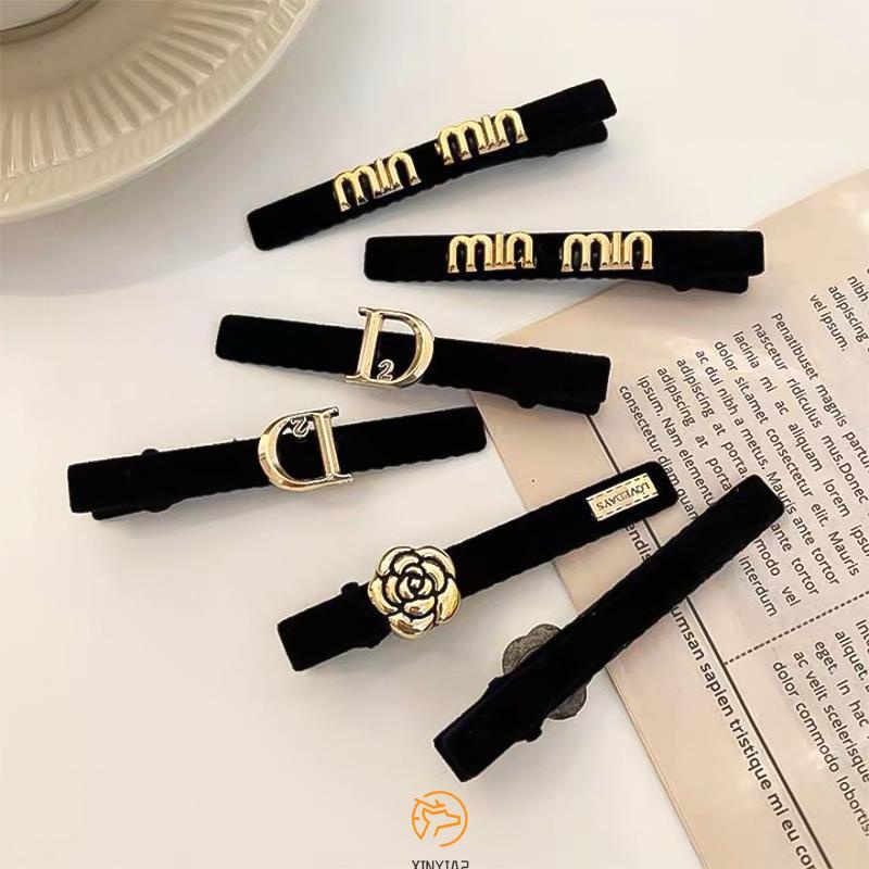 XINYIA2 กิ๊บติดผม รูปปากเป็ด สีดํา สีบลอนด์ สไตล์เรโทร สําหรับผู้หญิง