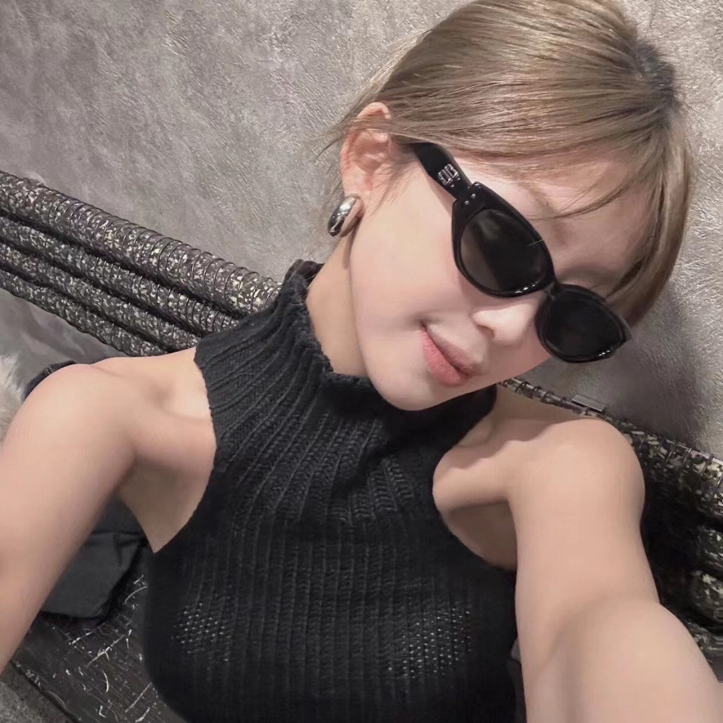 Xiaohong Book Blogger แว่นตากันแดดแฟชั่น กรอบแว่นขนาดเล็ก ทรงรี สไตล์เรโทร