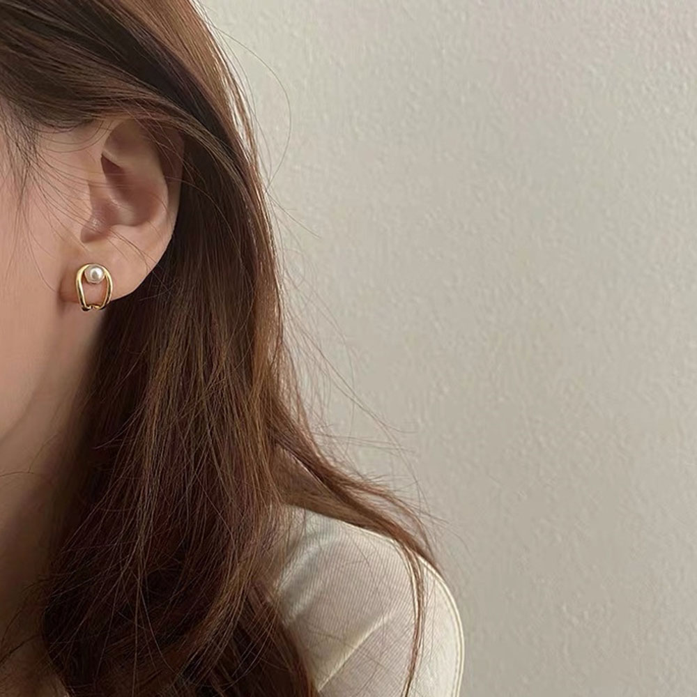 ( Xijing - Cod ) ต่างหูแฟชั่น ประดับมุก สไตล์เกาหลี สําหรับผู้หญิง