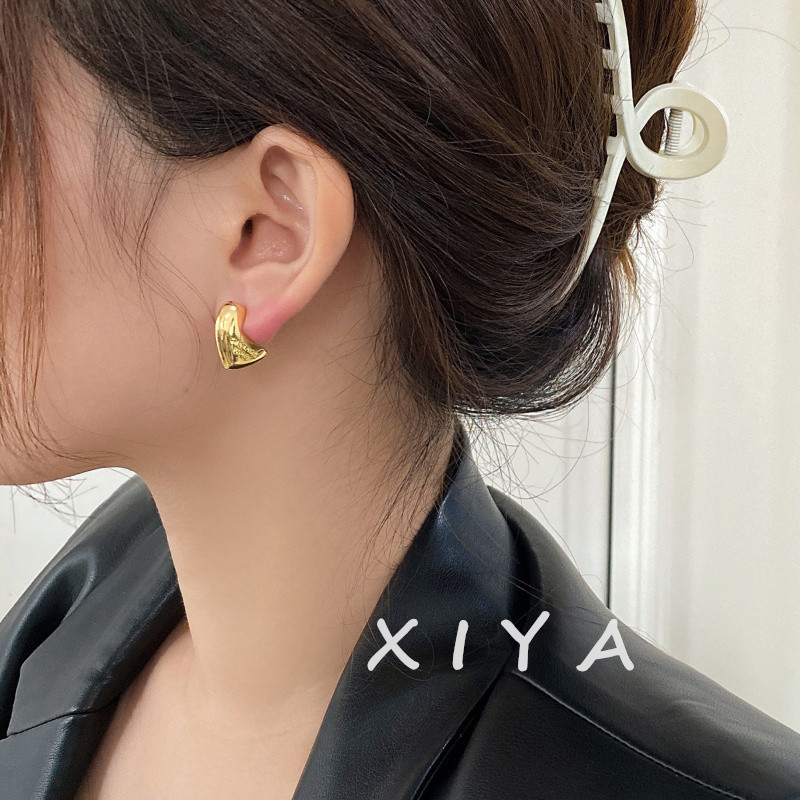 Xiya ต่างหู รูปตัวอักษร Love Notch ระดับไฮเอนด์ สําหรับผู้หญิง