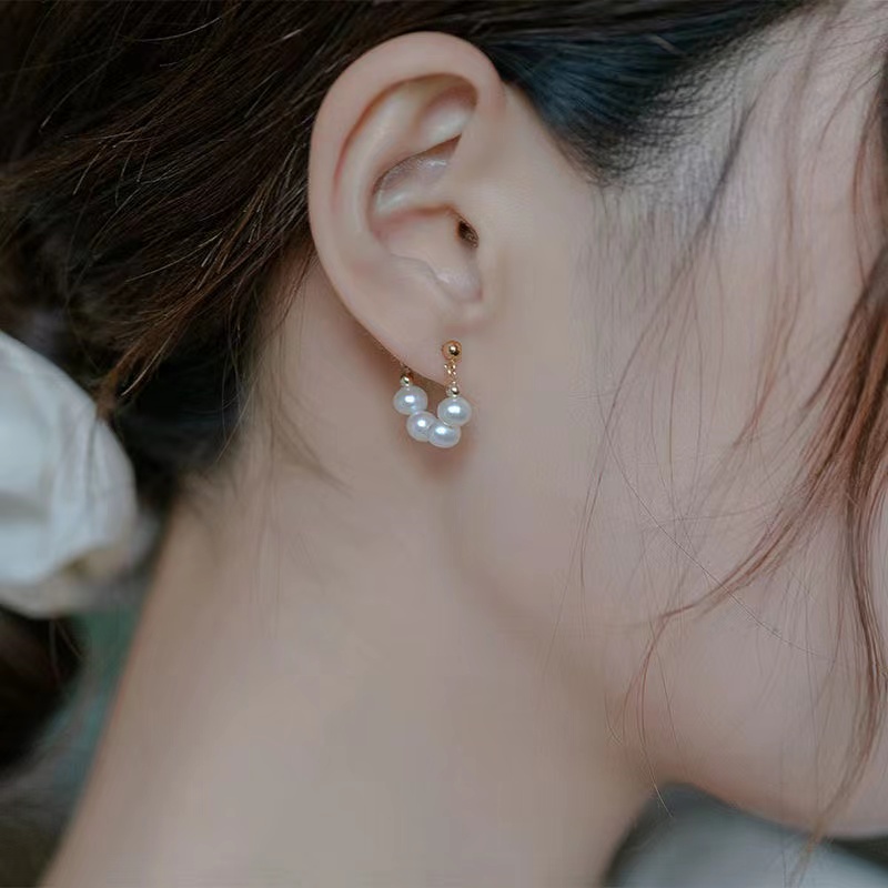 [YY] ต่างหู ประดับลูกปัดไข่มุก สไตล์บาร็อค ย้อนยุค เครื่องประดับ สําหรับผู้หญิง
