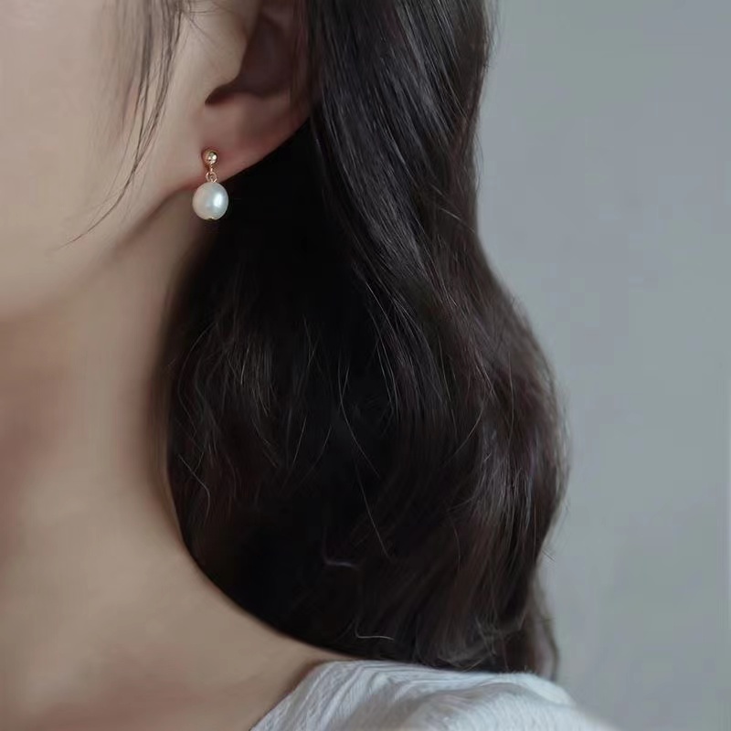 [YY] ต่างหู เข็มเทียม เปลือกหอย มุก ขนาดเล็ก เครื่องประดับ
