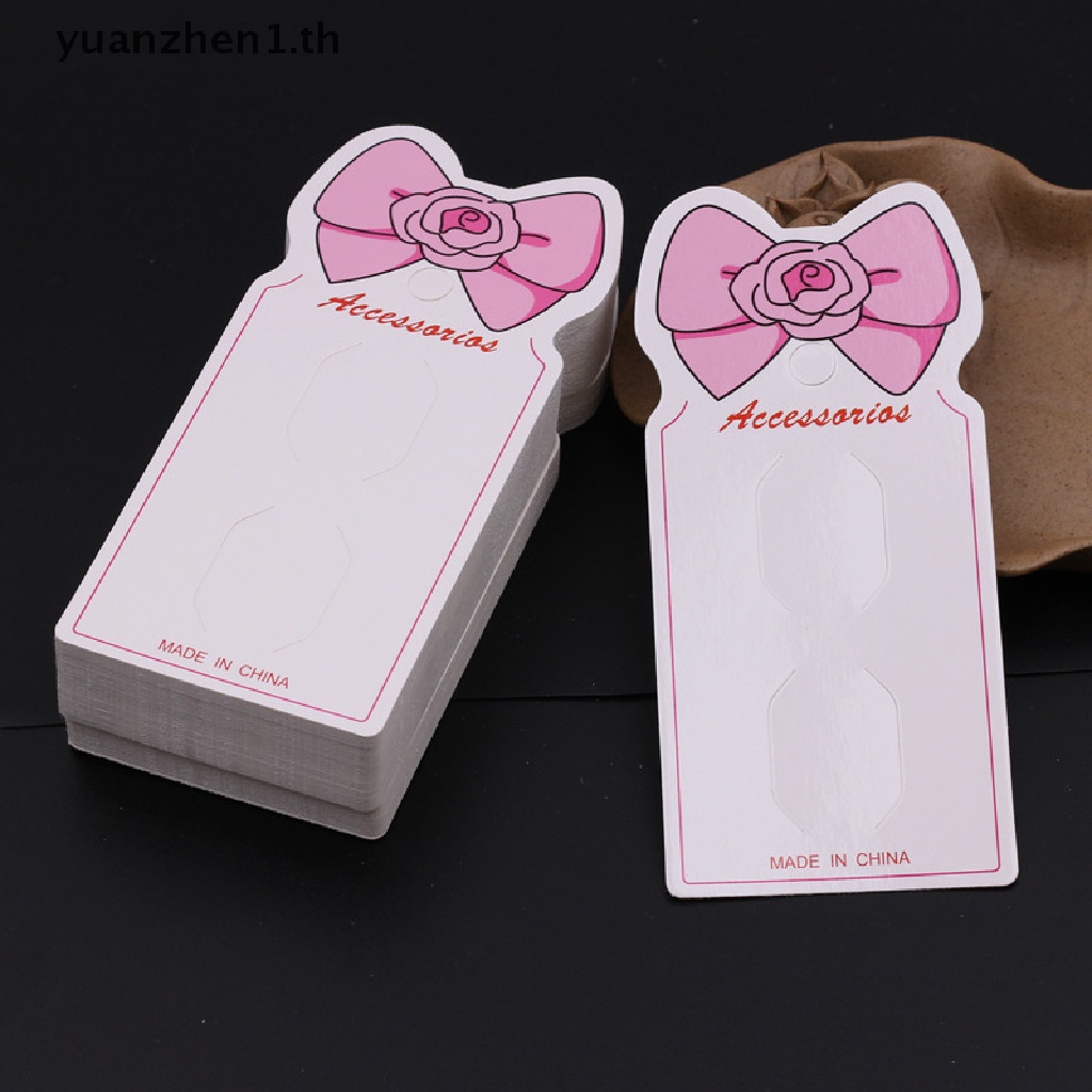 Yazhen ป้ายแท็กการ์ดแสดงกิ๊บติดผม รูปโบว์ สําหรับเครื่องประดับผม DIY 50 ชิ้น