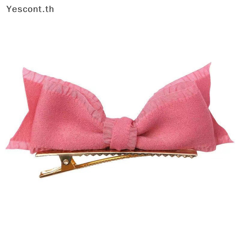Yescont กิ๊บติดผม รูปโบว์ ปากจระเข้ สีชมพู สไตล์เกาหลี แฟชั่นฤดูร้อน สําหรับผู้หญิง 1 ชิ้น