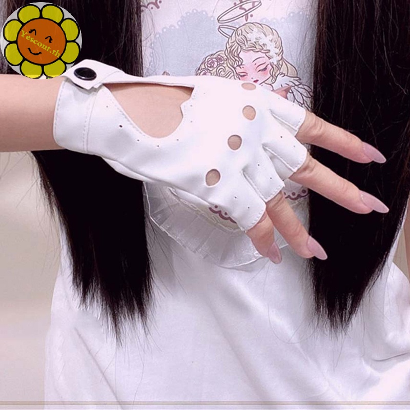Yescont ถุงมือหนัง PU แบบห้านิ้ว สําหรับผู้หญิง เหมาะกับการขับรถ เต้นรํา