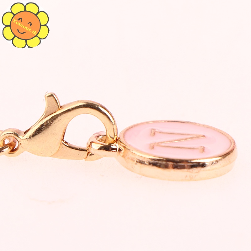 Yescont ที่จับแก้วน้ํา ลายตัวอักษรภาษาอังกฤษ Ch สีชมพูหวาน อุปกรณ์เสริม สําหรับระบุตัวอักษร TH