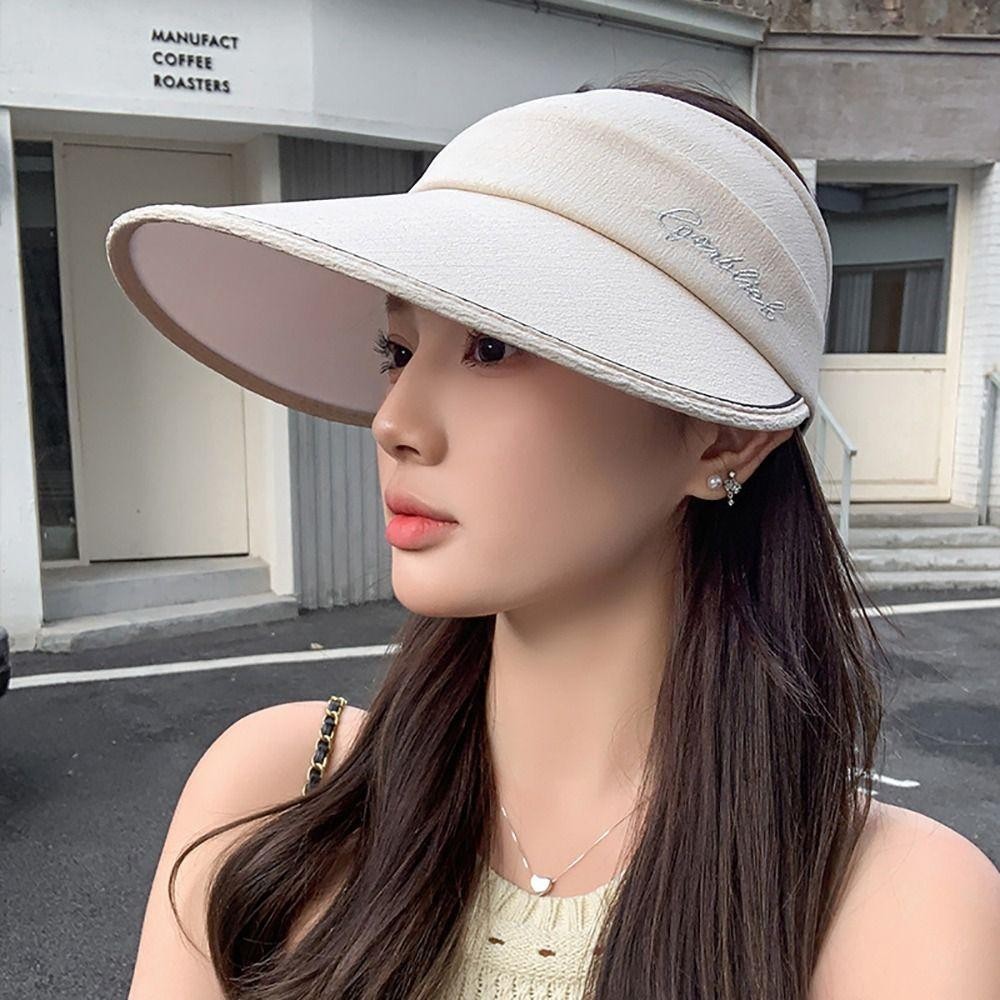 Yunhi หมวกปีกกว้าง ป้องกันรังสียูวี พับได้ แบบพกพา สําหรับชายหาด