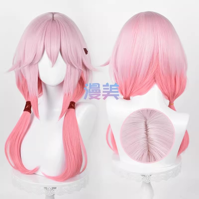 Yuzuriha Inori Cosplay Wig Anime Guilty Crown 60cm Long Pink Gradient Heat Resistant Synthetic Wigs
