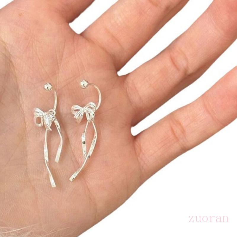 Zuo เครื่องประดับ ต่างหูตะขอ รูปโบว์ เก๋ไก๋ แฟชั่นสําหรับผู้หญิง