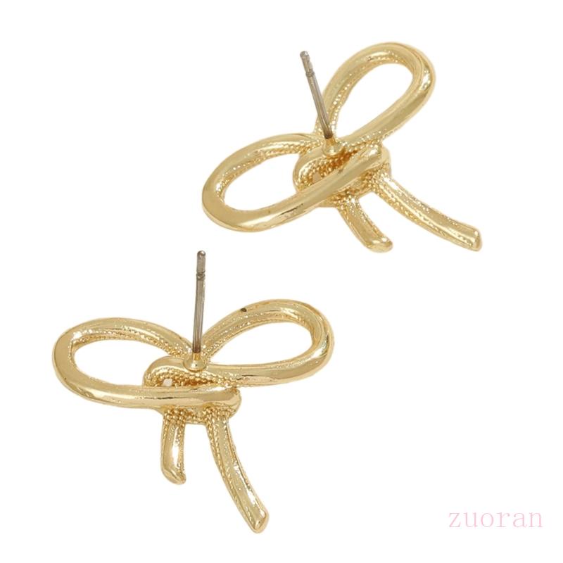 Zuo เครื่องประดับ ต่างหูสตั๊ด รูปโบว์น่ารัก แฟชั่นสําหรับผู้หญิง