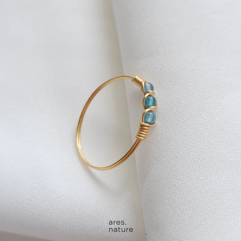 (ares.nature) แหวนลวดดัดรุ่น Mila ring เลือกหินเองได้ แหวนหินมงคล สายมู