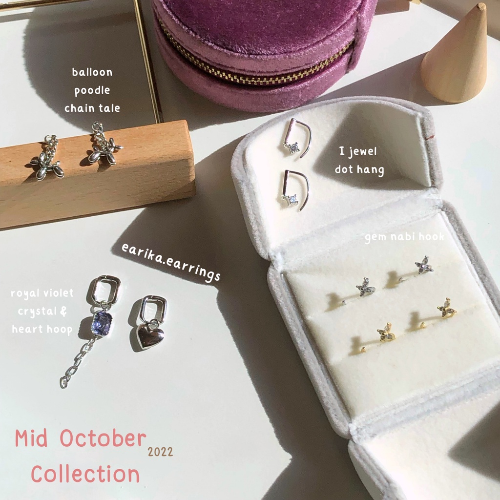 earika.earrings - ต่างหูเงินแท้ S92.5 (เจาะ) เหมาะสำหรับคนแพ้ง่าย - คอลเลคชั่นกลางเดือนตุลาคม 2022 (2)