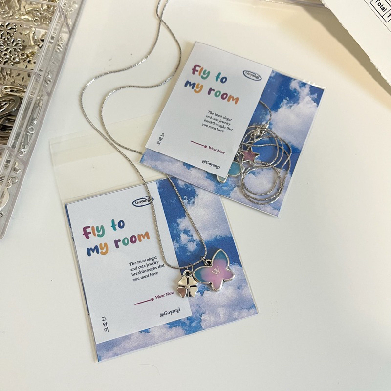 fly to my room -สร้อยคอจี้ผีเสื้ออักษร1-4ตัว