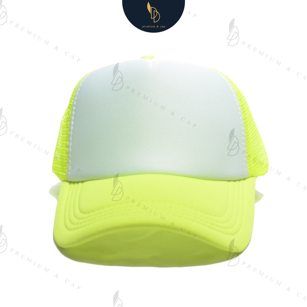 friendly_dd | หมวกตาข่ายหน้าขาว สีเขียวสะท้อนแสง | รับปักและสกรีนตัวหนังสือและโลโก้
