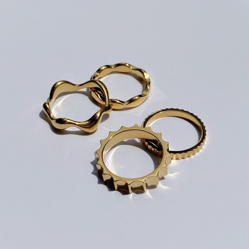 imean.store - Sea waves & Gear rings | แหวนงานไทเทเนี่ยมชุบทองเค 18k