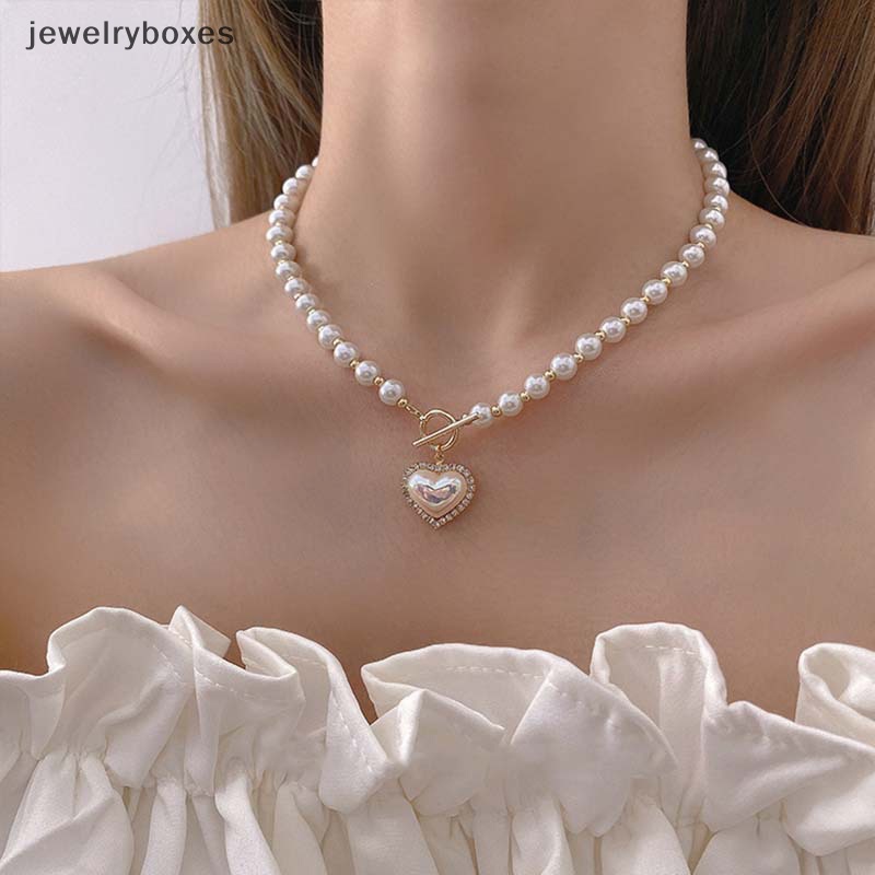 [jewelryboxes] สร้อยคอมุกเทียม สีทอง เรียบง่าย สไตล์บูติก