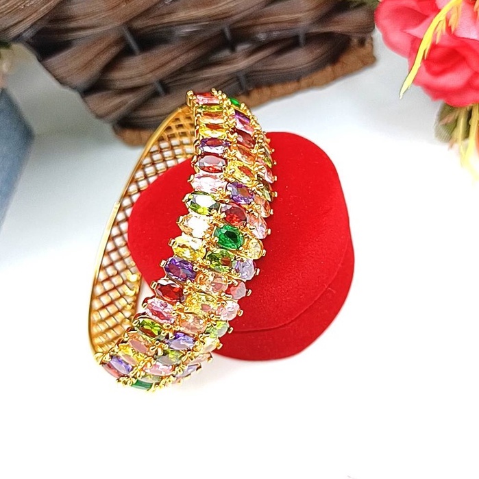 jewelryshop365 K105 กำไลข้อมือนพเก้า งาน CZ แท้