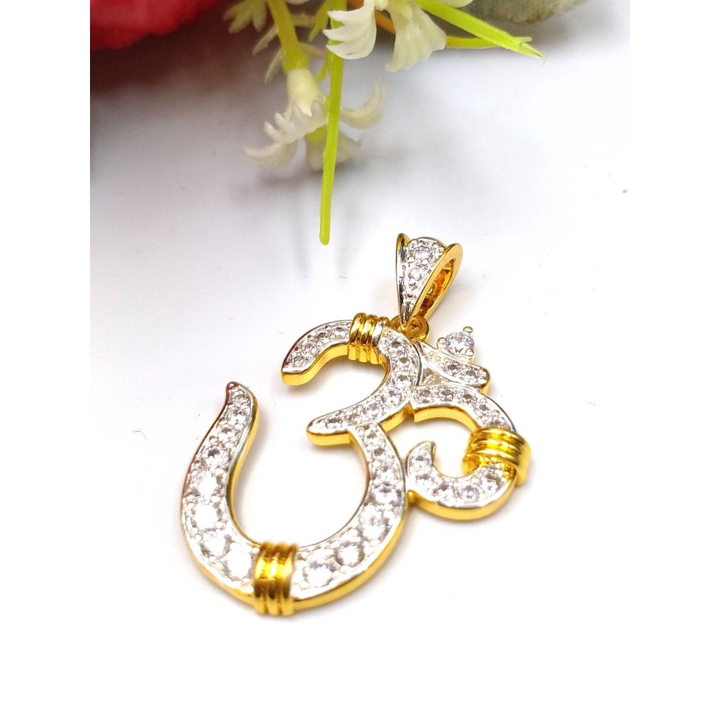 jewelryshop365 K519 จี้โอมเพชรสวิสเกรดพรีเมี่ยม งานไม่ลอกไม่ดำ ใส่ติดตัวได้ตลอด คุณภาพสวยเกินราคา