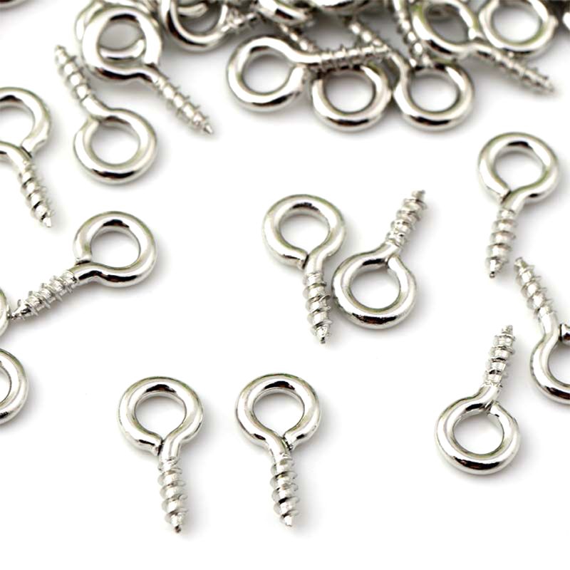 san* Mini Screw Eye Pin Peg Jewelry Small Screw Eye Pins, Eye pins Hooks