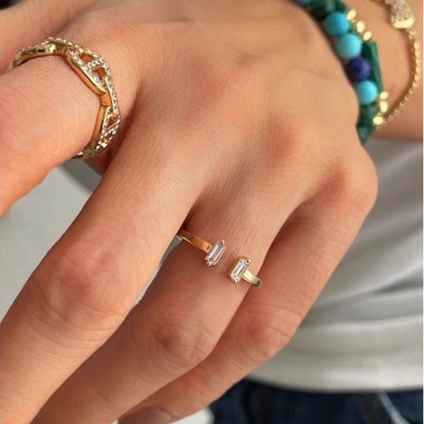 seadada แหวนแฟชั่น แหวนเพชร ฟรีไซต์  Zircon 14k Ring