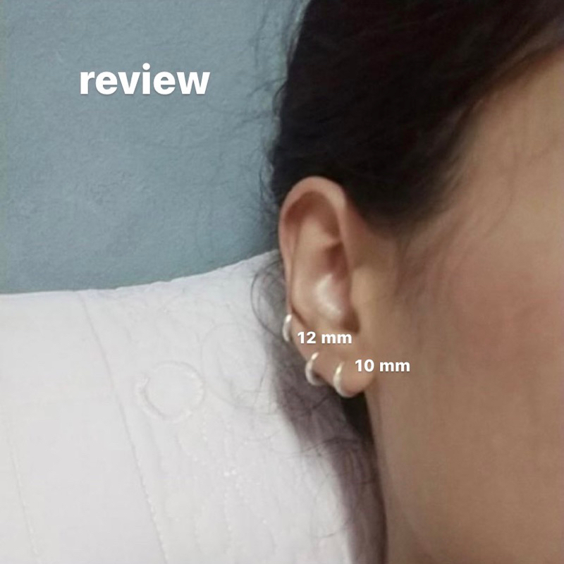 silver 925, ต่างหูห่วงเกลี้ยงเงินแท้ : ขนาดความหนา 1.5 mm