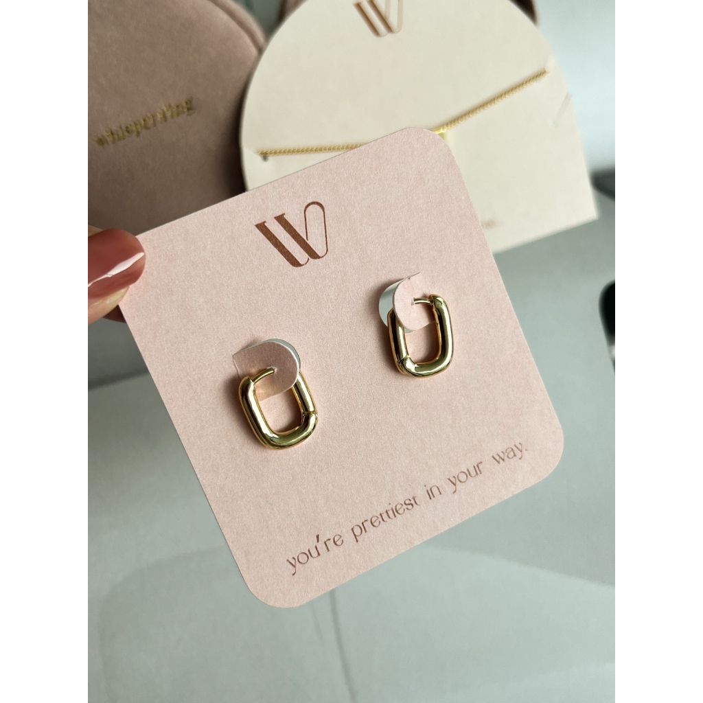 whisper.ring - Meira Hoop ต่างหูห่วงสีทอง งานชุบทองคำขาว ไม่ลอก ไม่ดำ