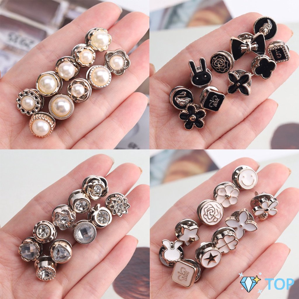 กระดุมผ้าพันคอ กระดุมติดคอเสื้อ ชุดละ 10 ชิ้น ผ้าพันคอ กระดุม Fashion Accessories