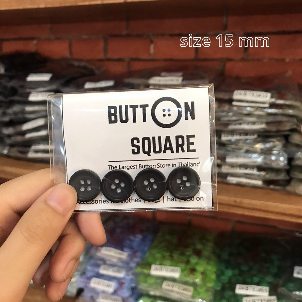 กระดุมสูทลายเขาสัตว์โทนสีดำ