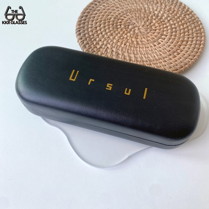 กล่องแว่นตา Ursul กล่องหนังดำ สำหรับเก็บแว่นตา ป้องกันฝุ่นละออง (มีปลายทาง)
