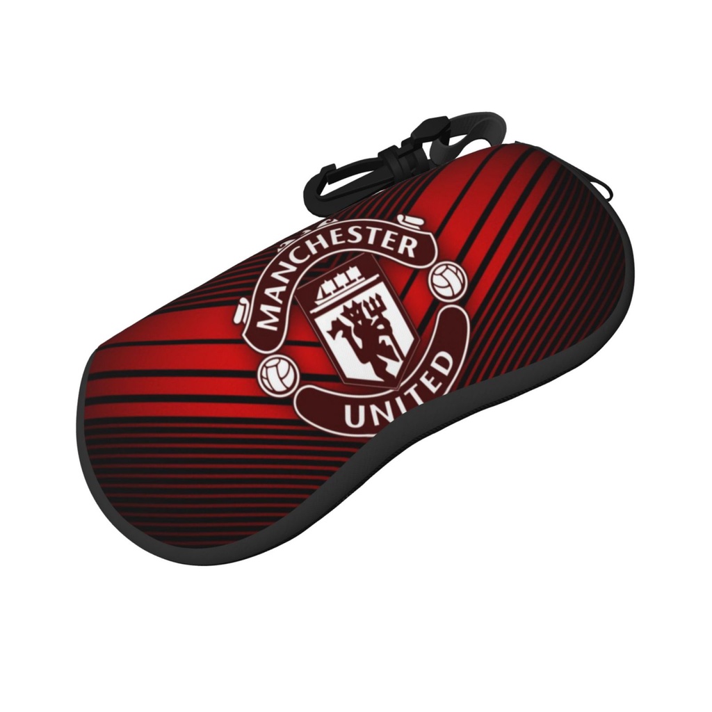 กล่องใส่แว่นตากันแดด แบบนิ่ม แต่งซิป น้ําหนักเบาพิเศษ แบบพกพา ลาย Manchester United