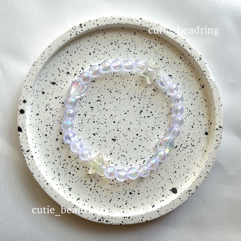 กำไลข้อมือลูกปัดสีใส | heart&star lite bracelet