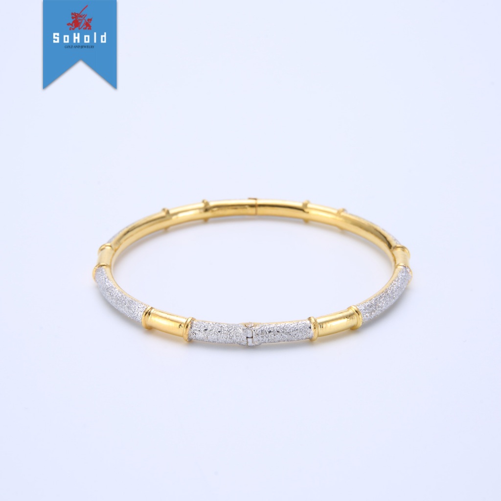 กำไลทองคำแท้ 96.5 น้ำหนัก 1 บาท, น้ำหนัก 2 สลึง กำไลปล้องไผ่สองสี พร้อมใบรับประกัน