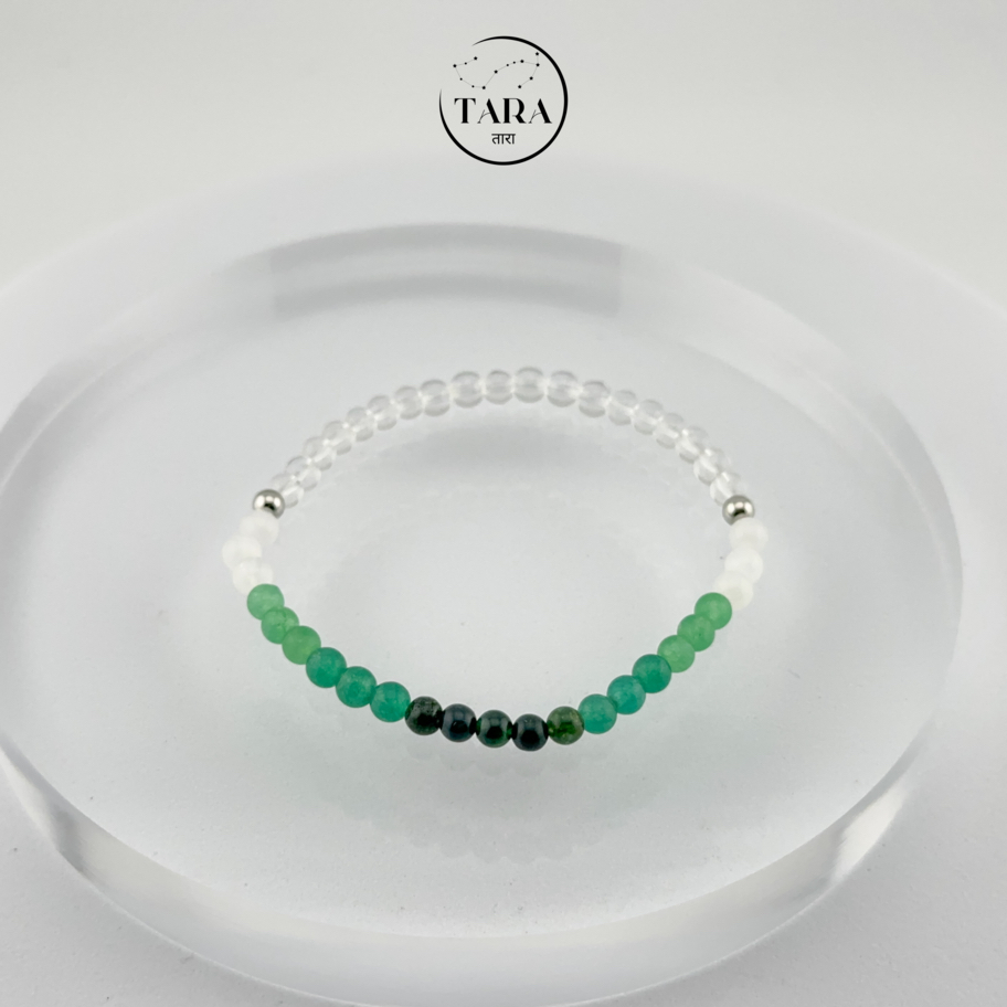 กำไลหินนำโชค หินแท้ 100%  - ร่ำรวย รุ่งโรจน์ Jades • Green aventurine • Clear quartz