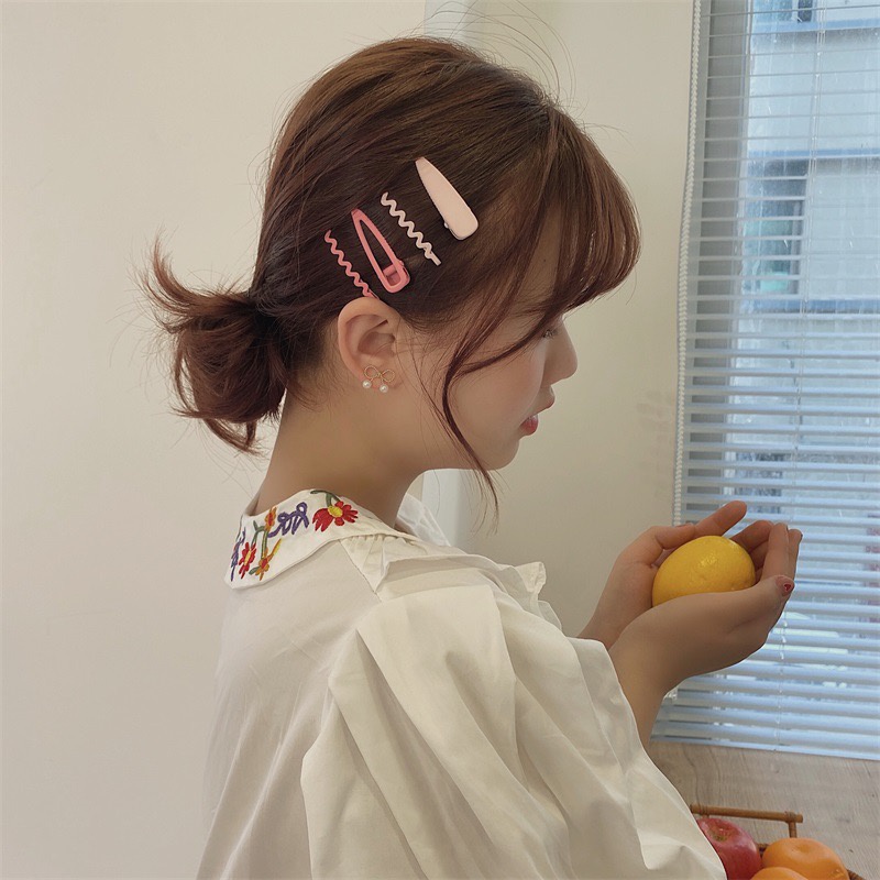 กิ๊บติดผม กิ๊บติดผมหน้าม้า รูปหัวใจน่ารัก สีแคนดี้ เครื่องประดับ สําหรับผู้หญิง