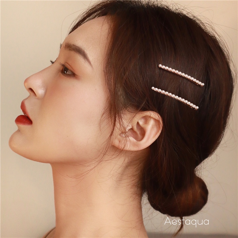 กิ๊บติดผม ประดับมุก รูปหัวใจ สไตล์เกาหลี สําหรับผู้หญิง