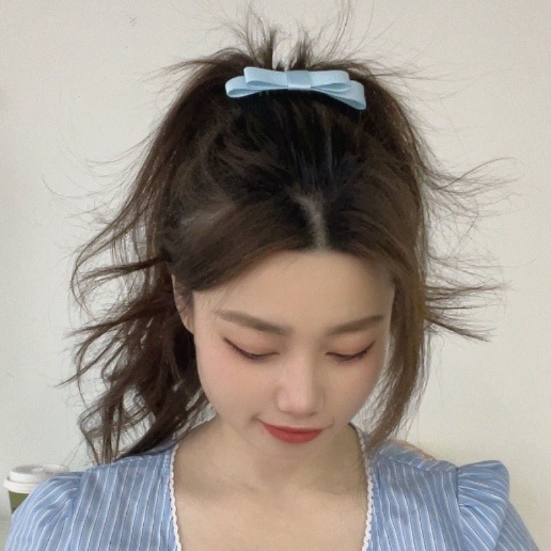 กิ๊บติดผม ประดับโบว์ด้านข้าง สีชมพู แบบมองไม่เห็น แฟชั่นเจ้าหญิง สําหรับเด็กผู้หญิง