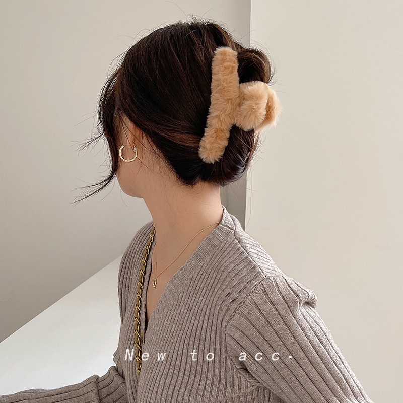 กิ๊บติดผม ผ้ากำมะหยี่ ขนาดใหญ่ สีพื้น สำหรับผู้หญิง