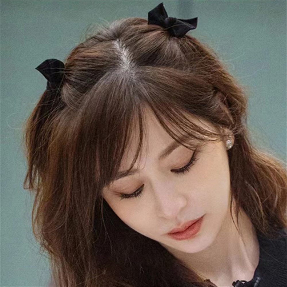 กิ๊บติดผม ผ้ากํามะหยี่ ประดับโบว์ ขนาดเล็ก สไตล์ฝรั่งเศส เรโทร สําหรับผู้หญิง Y2K 1 คู่