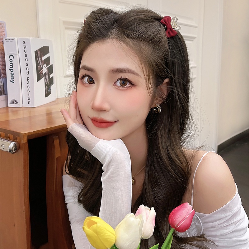 กิ๊บติดผม รูปมงกุฎ ประดับโบว์ และเพชร ขนาดเล็ก สไตล์เจ้าหญิง สําหรับผู้หญิง