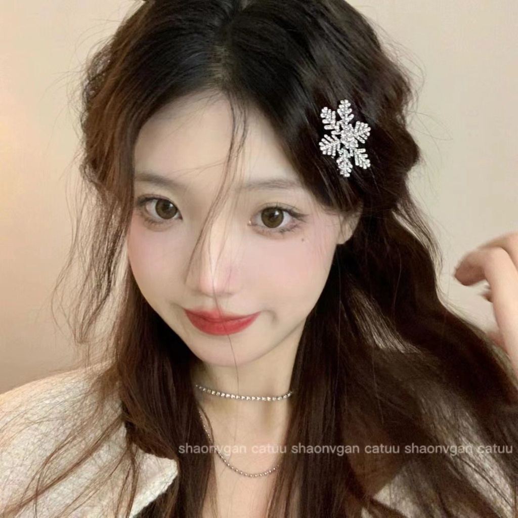 กิ๊บติดผม รูปเกล็ดหิมะ ประดับเพชร ระดับไฮเอนด์ แฟชั่นฤดูใบไม้ร่วง และฤดูหนาว 2023【Valentine Day】
