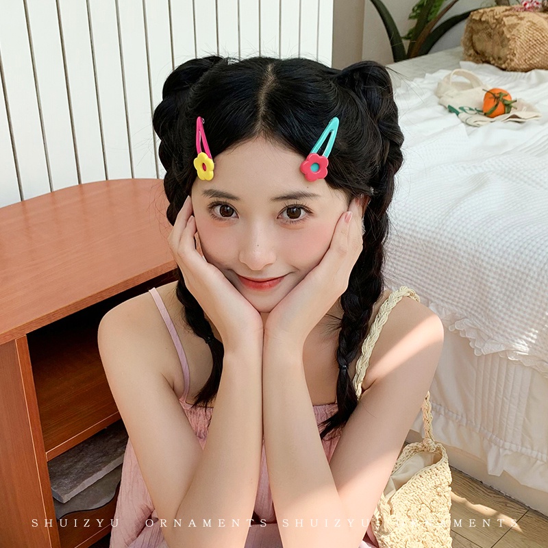 กิ๊บติดผม ลายดอกไม้ สีแคนดี้ สําหรับผู้หญิง 5 ชิ้น (พร้อมกล่อง)